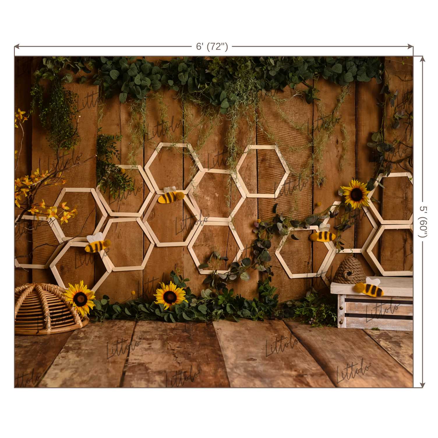 LB0339 Bumble Bee Summer Backdrop