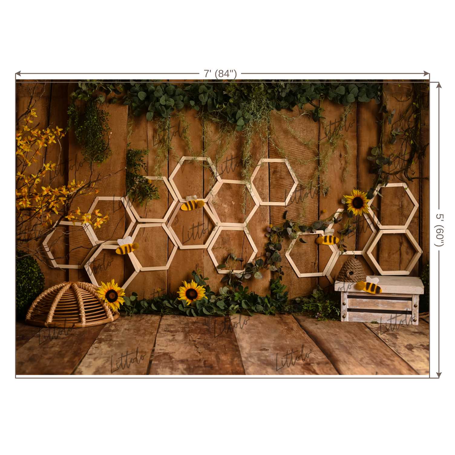 LB0339 Bumble Bee Summer Backdrop