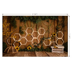 LB0339 Bumble Bee Summer Backdrop