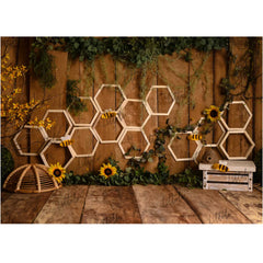 LB0339 Bumble Bee Summer Backdrop