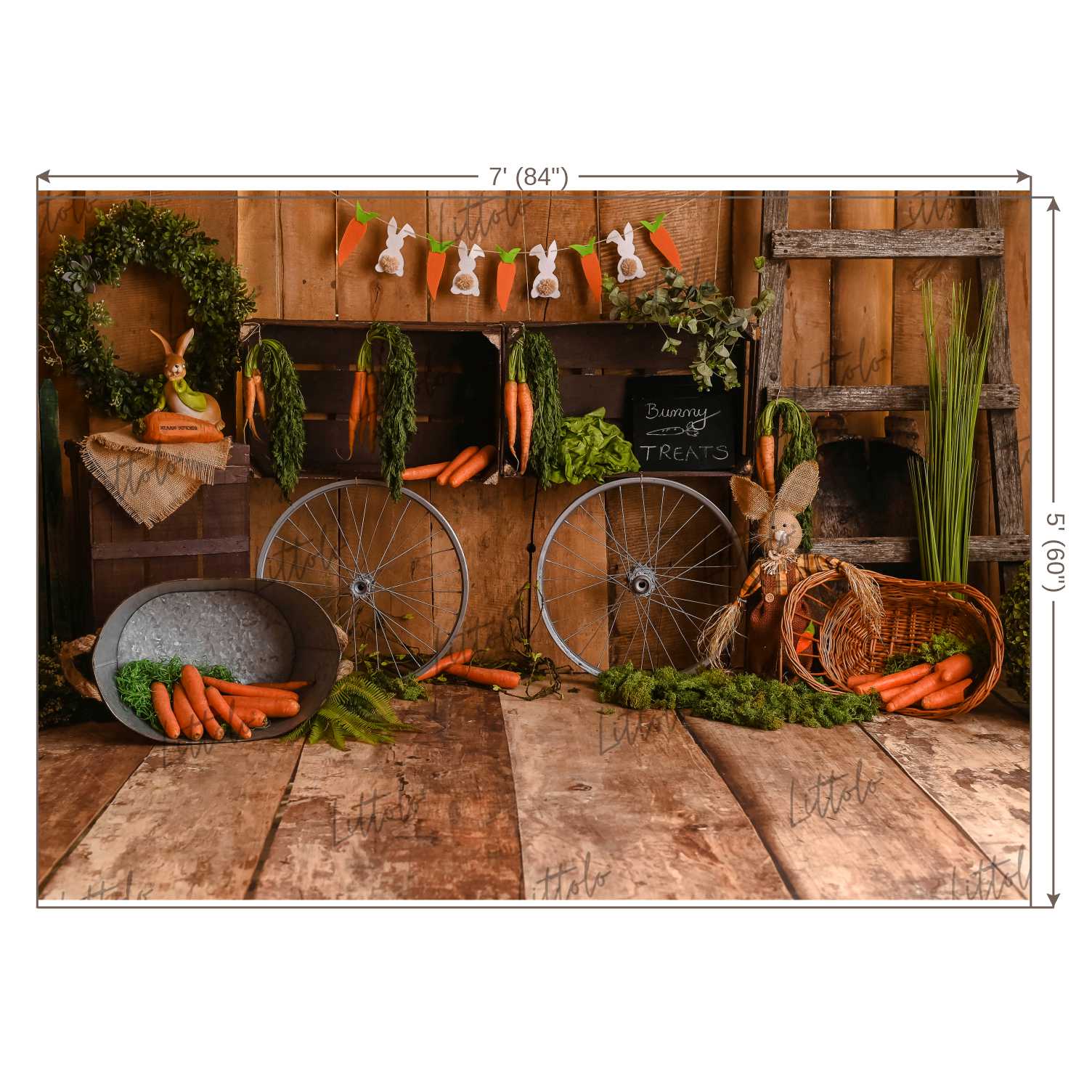 LB0340 Bunny Treats Easter Backdrop