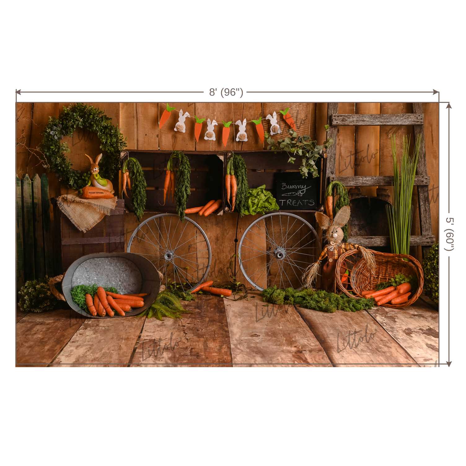 LB0340 Bunny Treats Easter Backdrop