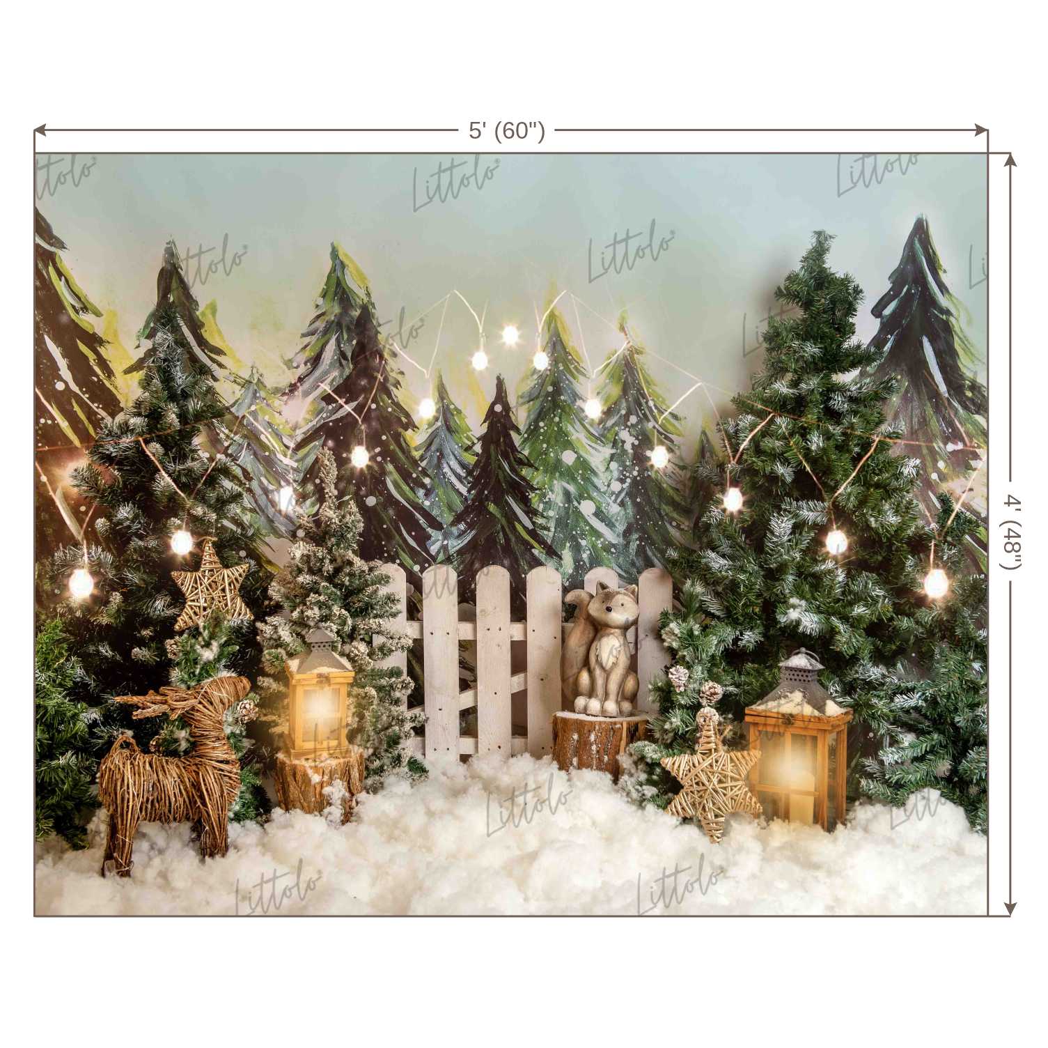 LB0343 Winter Tree Chrsitmas Backdrop