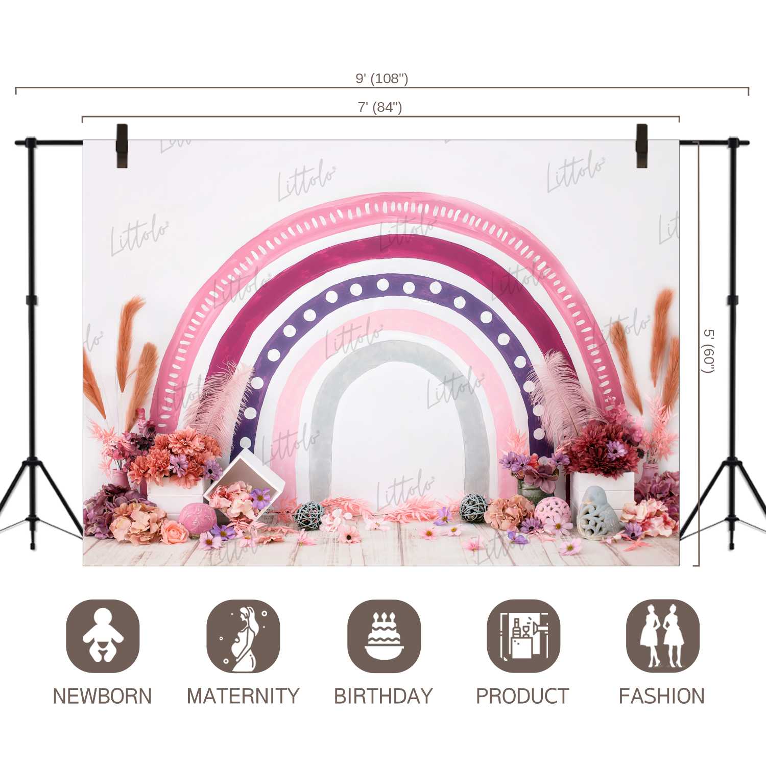 LB0349 Rainbow Theme Backdrop