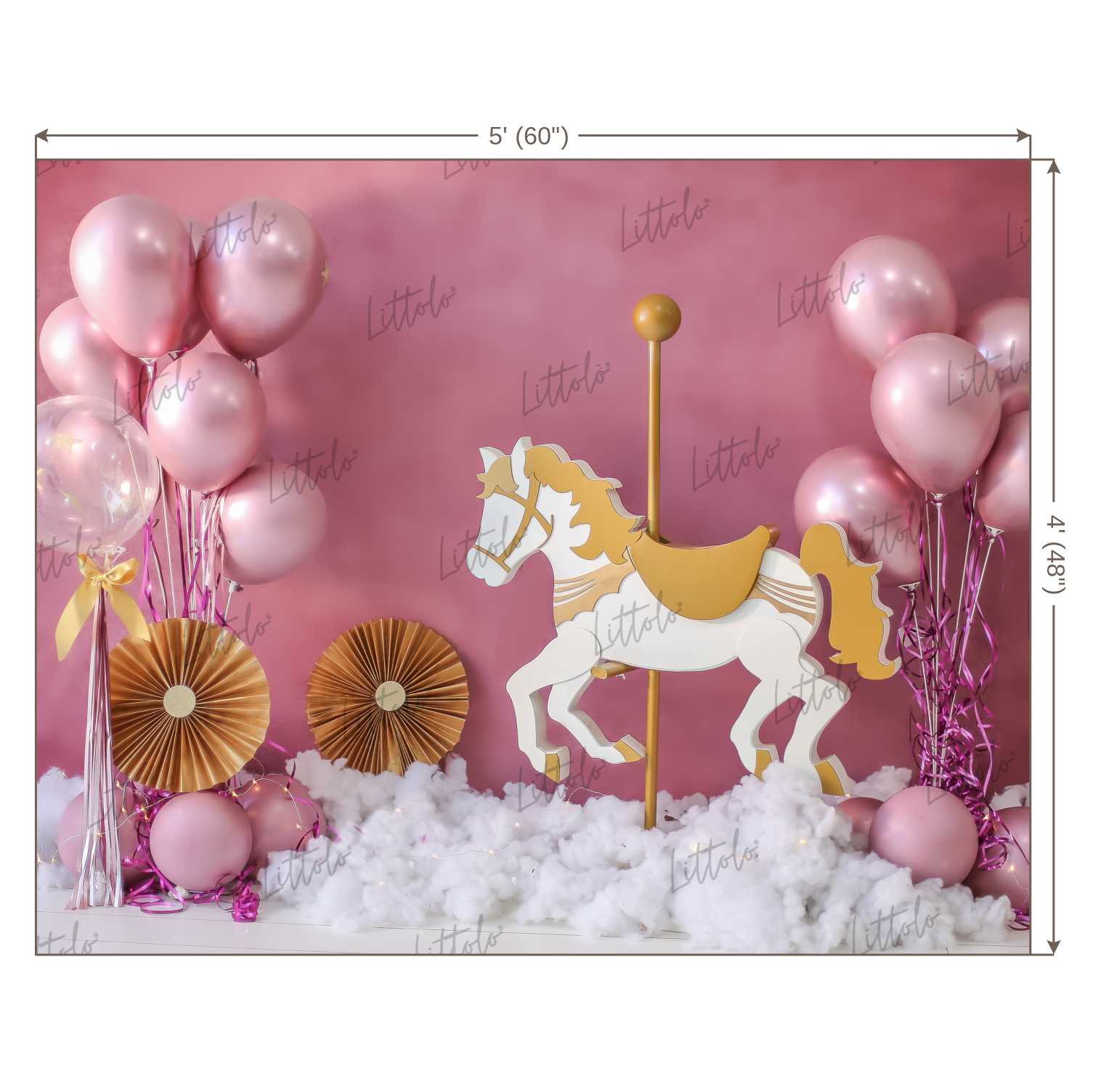 LB0350 Carousal Horse Theme Backdrop