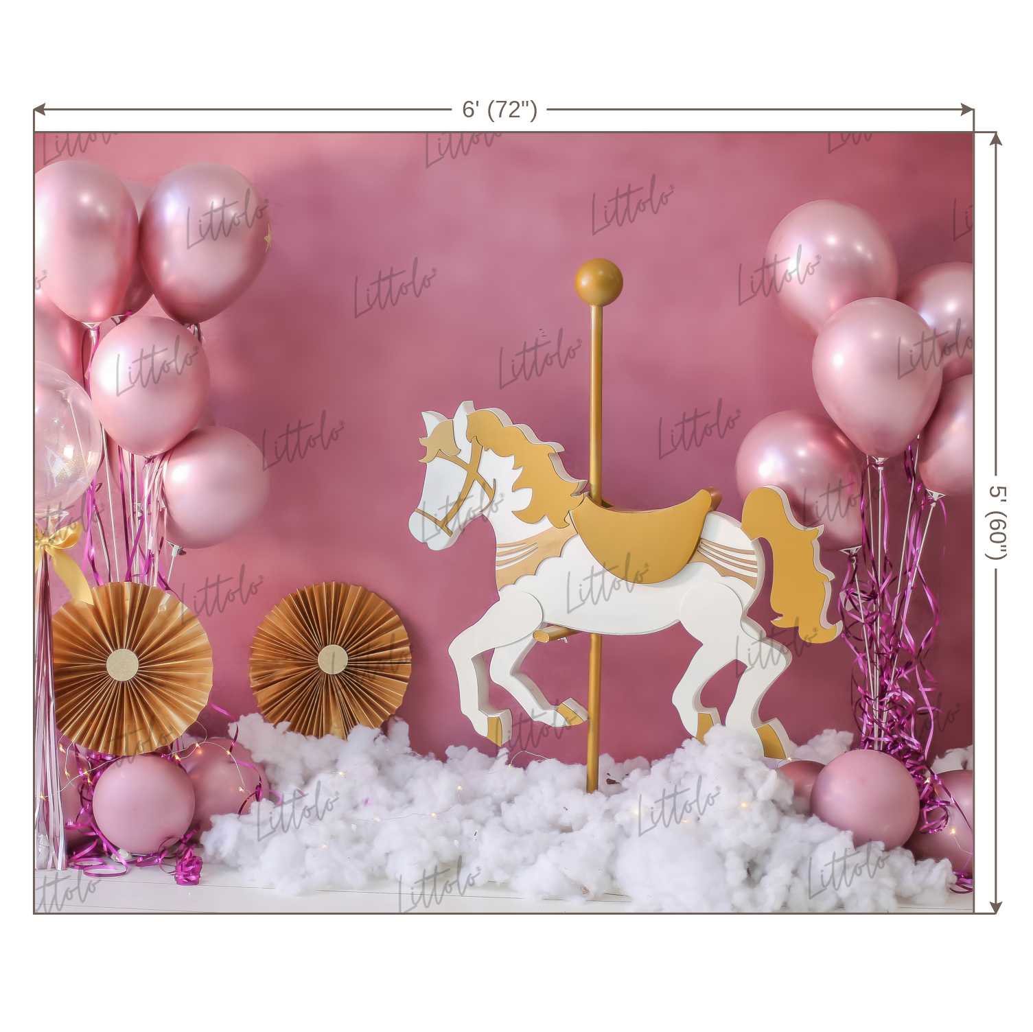 LB0350 Carousal Horse Theme Backdrop