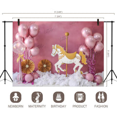 LB0350 Carousal Horse Theme Backdrop