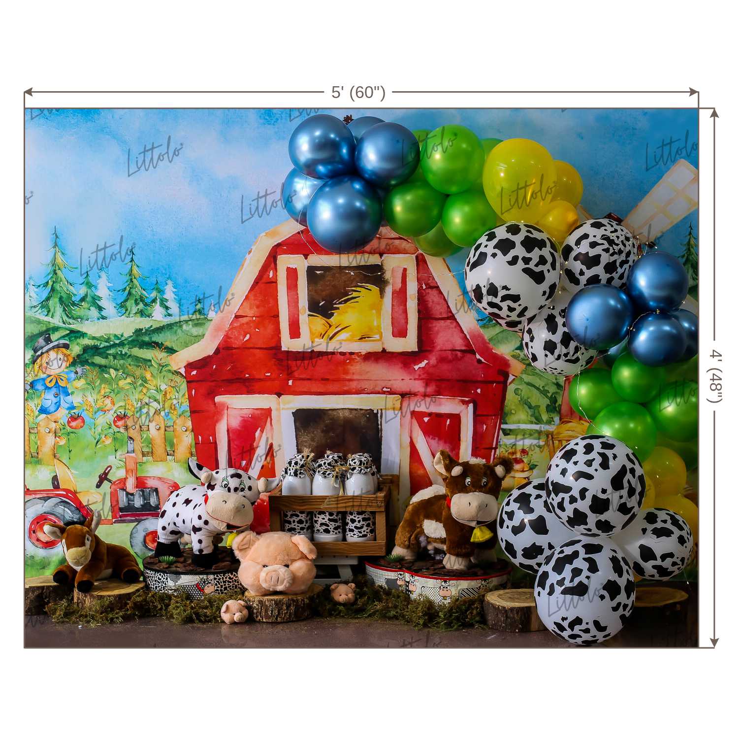 LB0351 Farm Theme Barnyard Backdrop