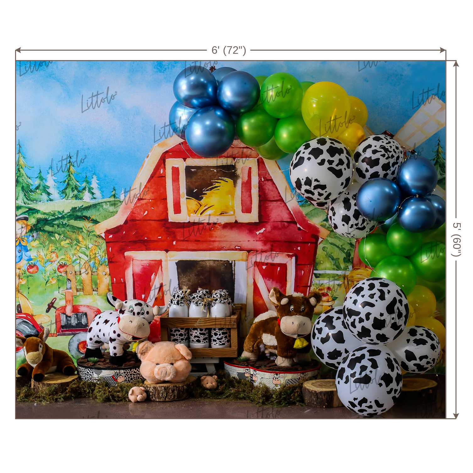 LB0351 Farm Theme Barnyard Backdrop