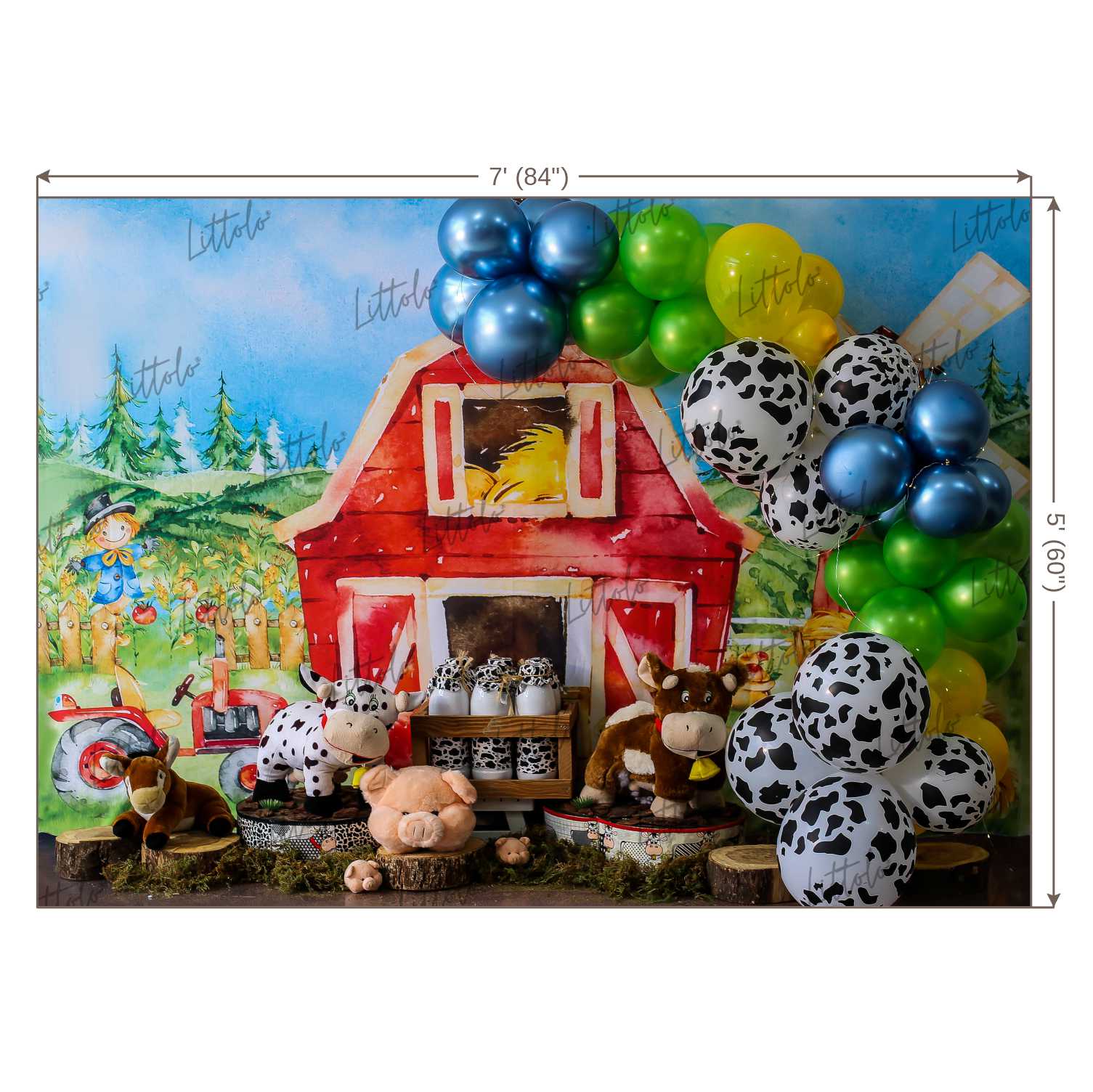 LB0351 Farm Theme Barnyard Backdrop