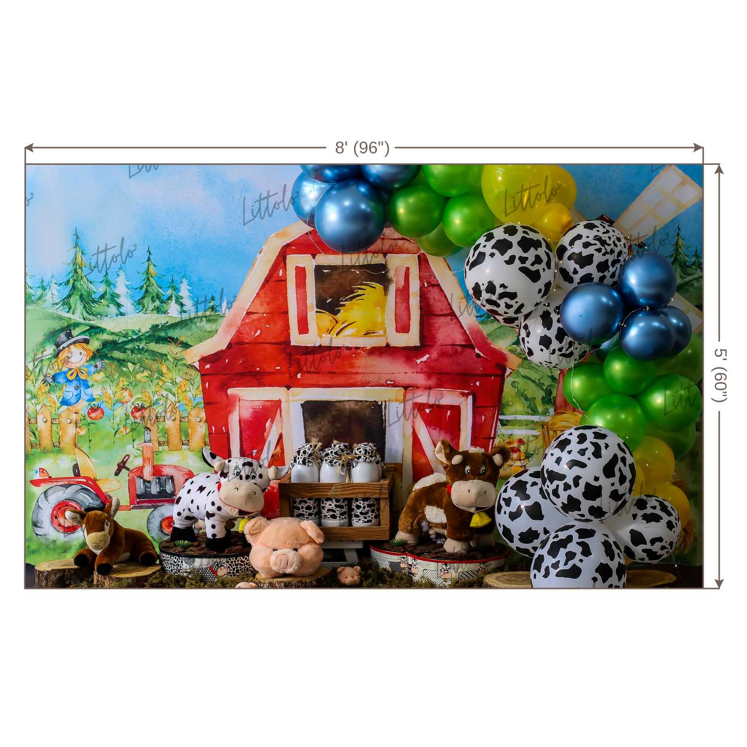 LB0351 Farm Theme Barnyard Backdrop