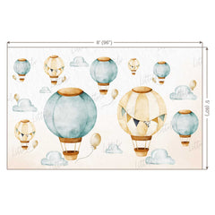 LB0354 Watercolor HotAir Balloon Backdrop