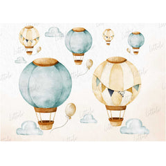 LB0354 Watercolor HotAir Balloon Backdrop