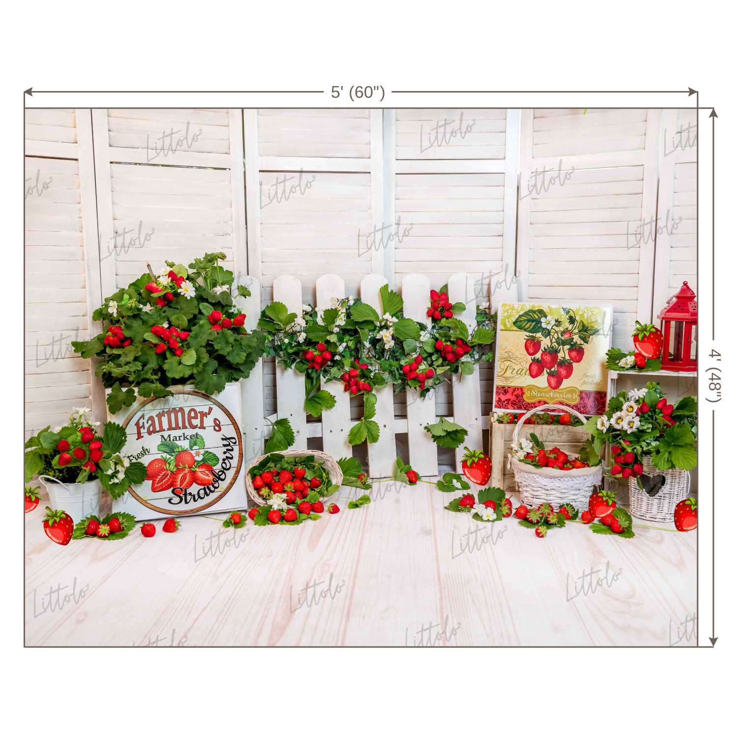 LB0355 Strawberry Farmer Market Background