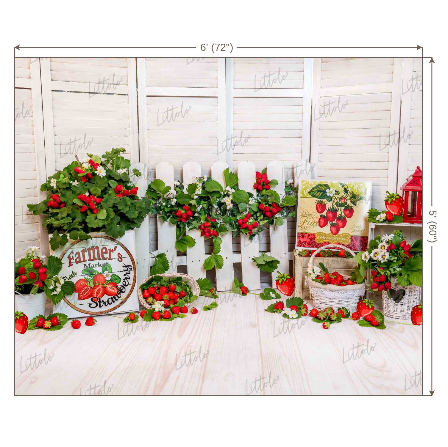 LB0355 Strawberry Farmer Market Background