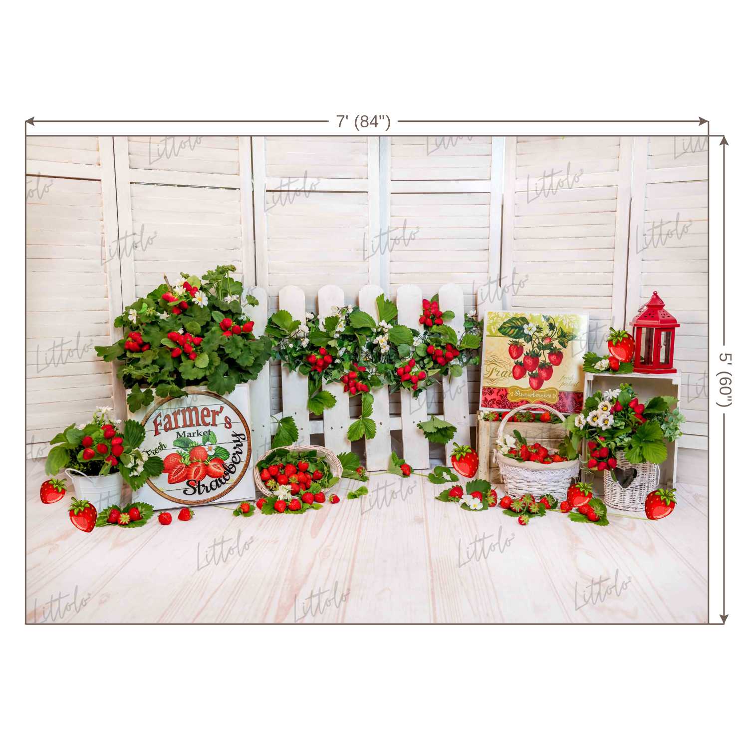 LB0355 Strawberry Farmer Market Background