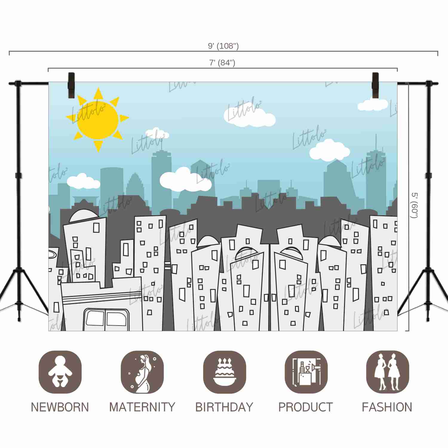 LB0360 Superhero City Backdrop