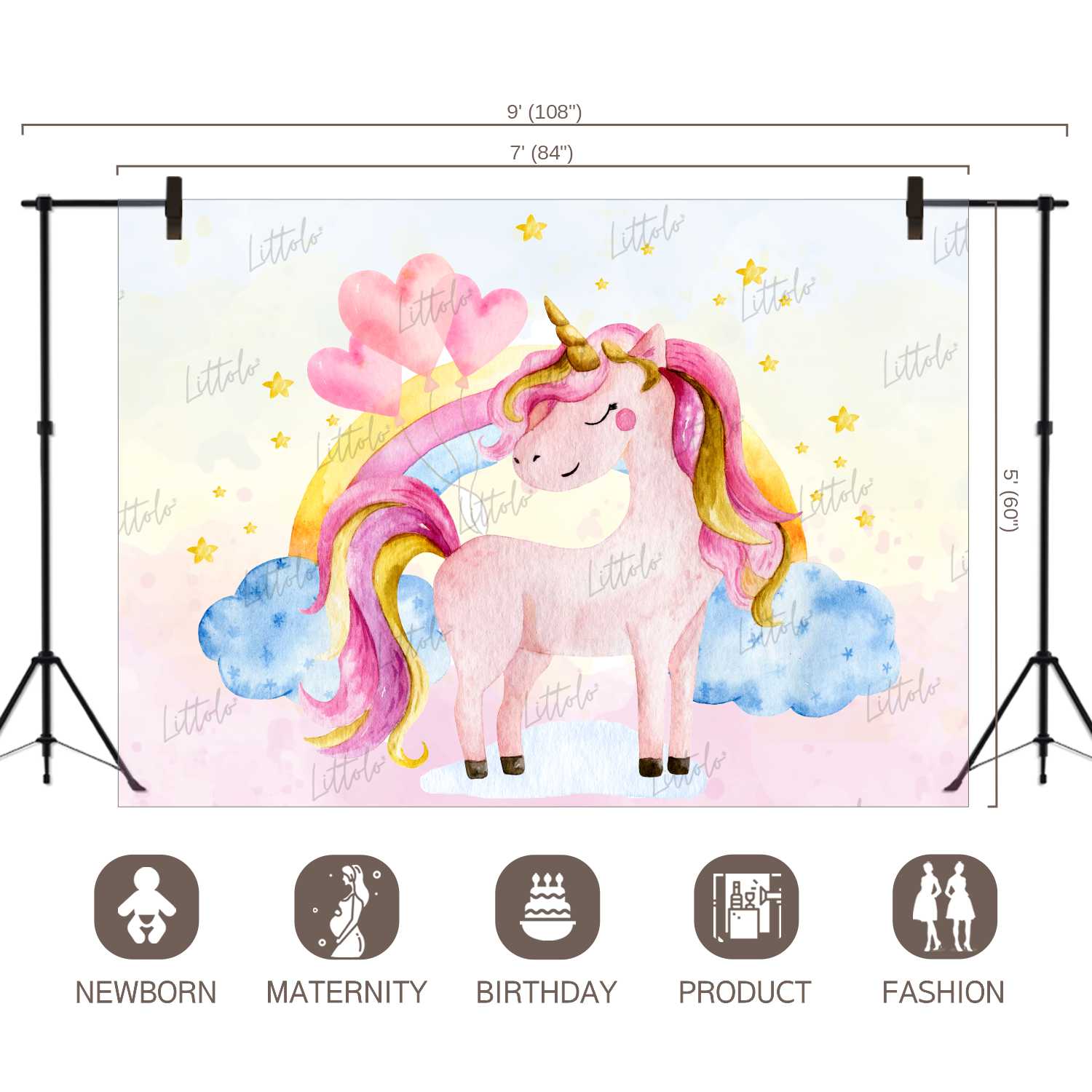 LB0370 Unicorn Horse Backdrop