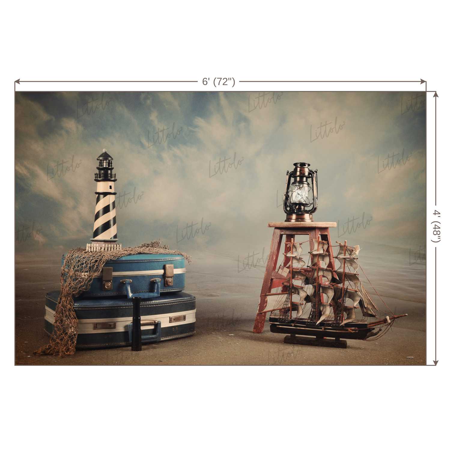 LB0374 Beach Travel Backdrop