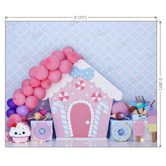 LB0385 Sugar Rush Balloons and Cake Smash Theme Backdrop