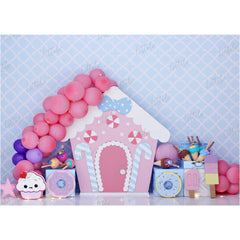 LB0385 Sugar Rush Balloons and Cake Smash Theme Backdrop