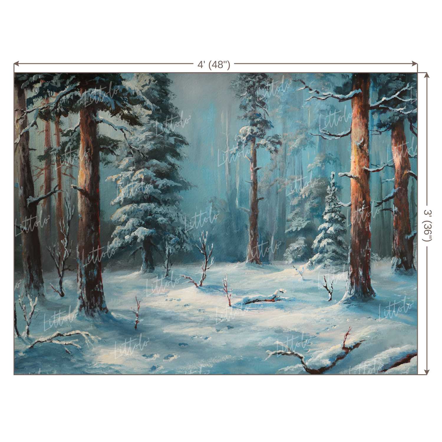 LB0390 Winter Forest Theme Backdrop