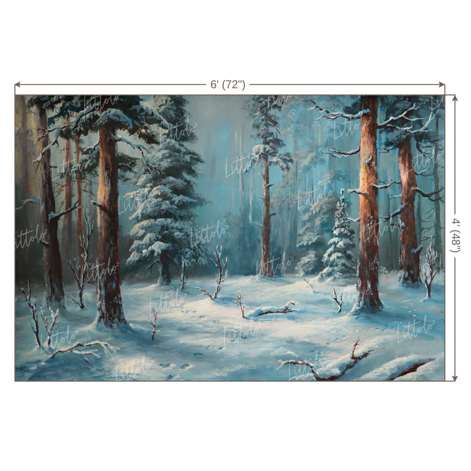 LB0390 Winter Forest Theme Backdrop