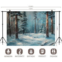 LB0390 Winter Forest Theme Backdrop