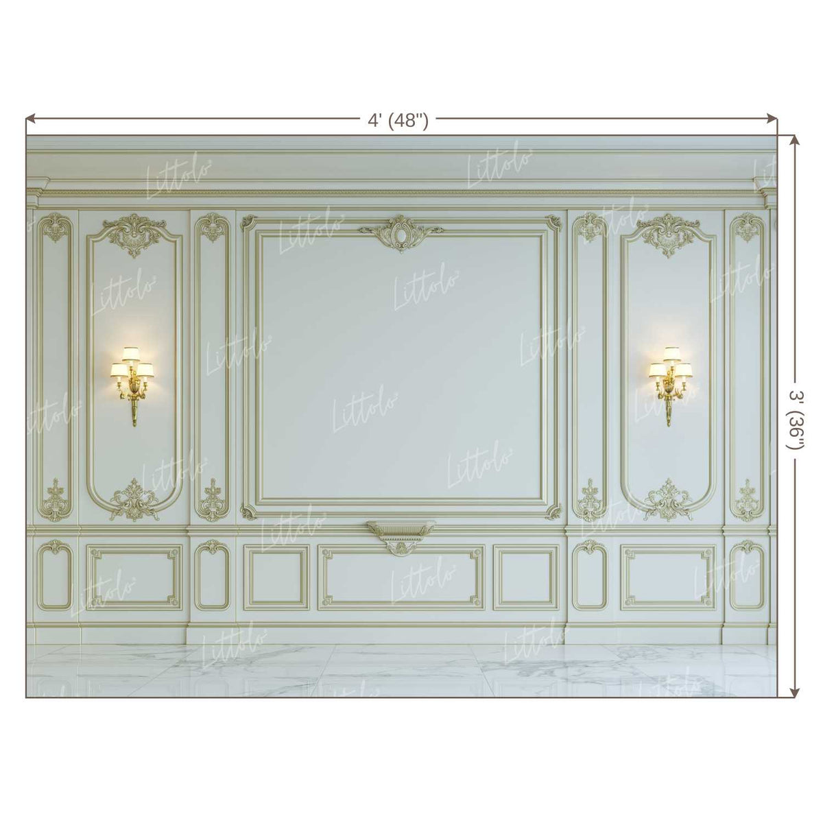 LB0394 White Wall Panel Classic Theme Backdrop