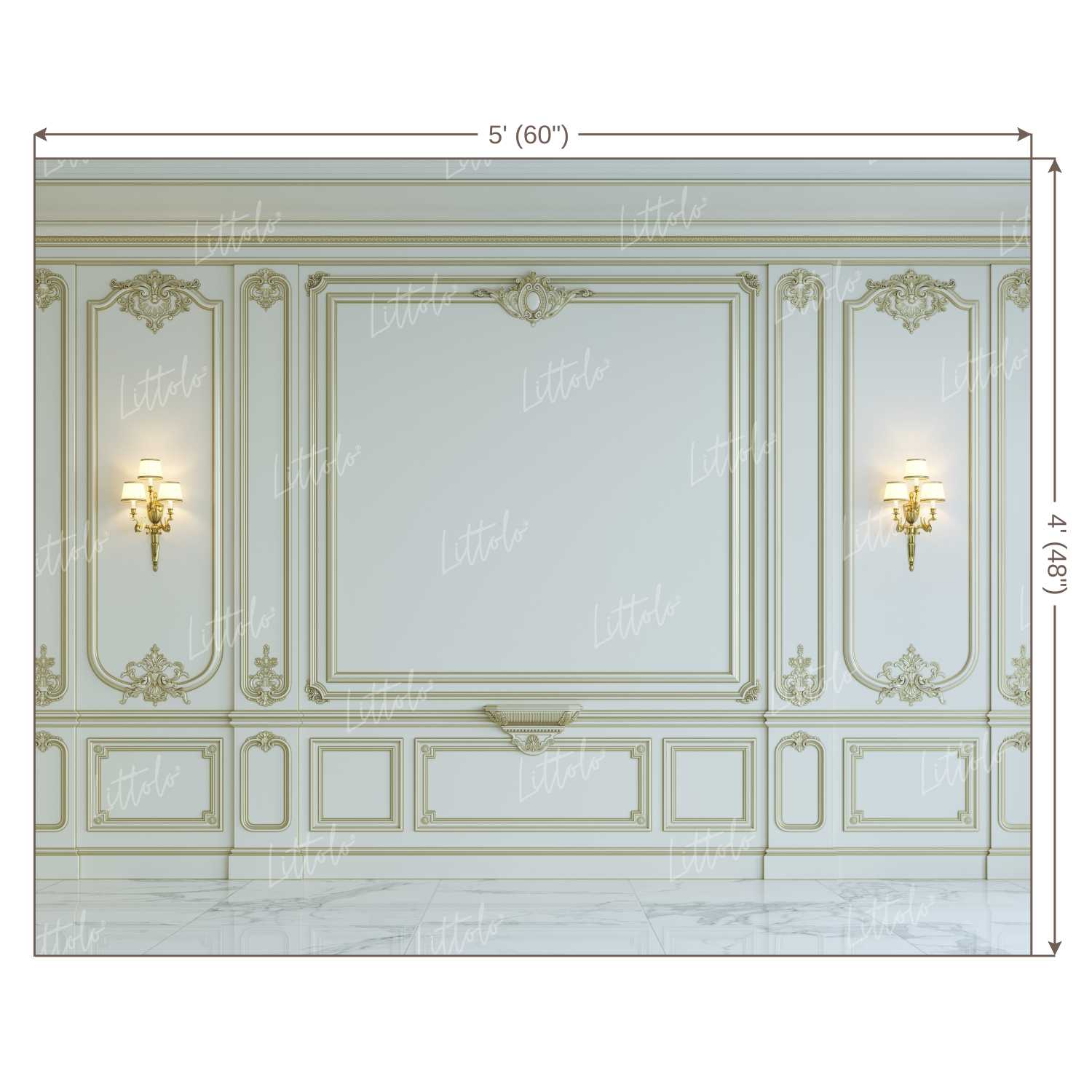 LB0394 White Wall Panel Classic Theme Backdrop