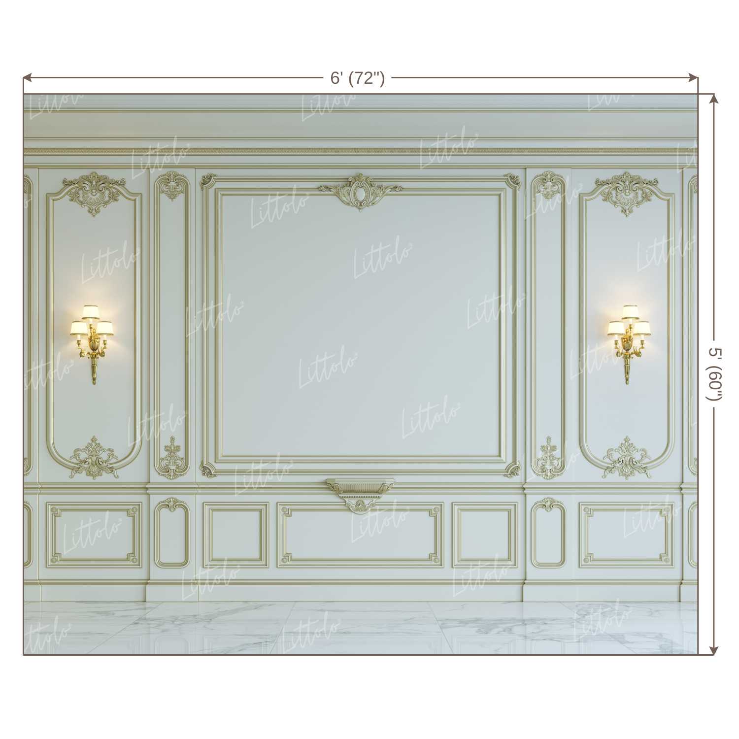 LB0394 White Wall Panel Classic Theme Backdrop