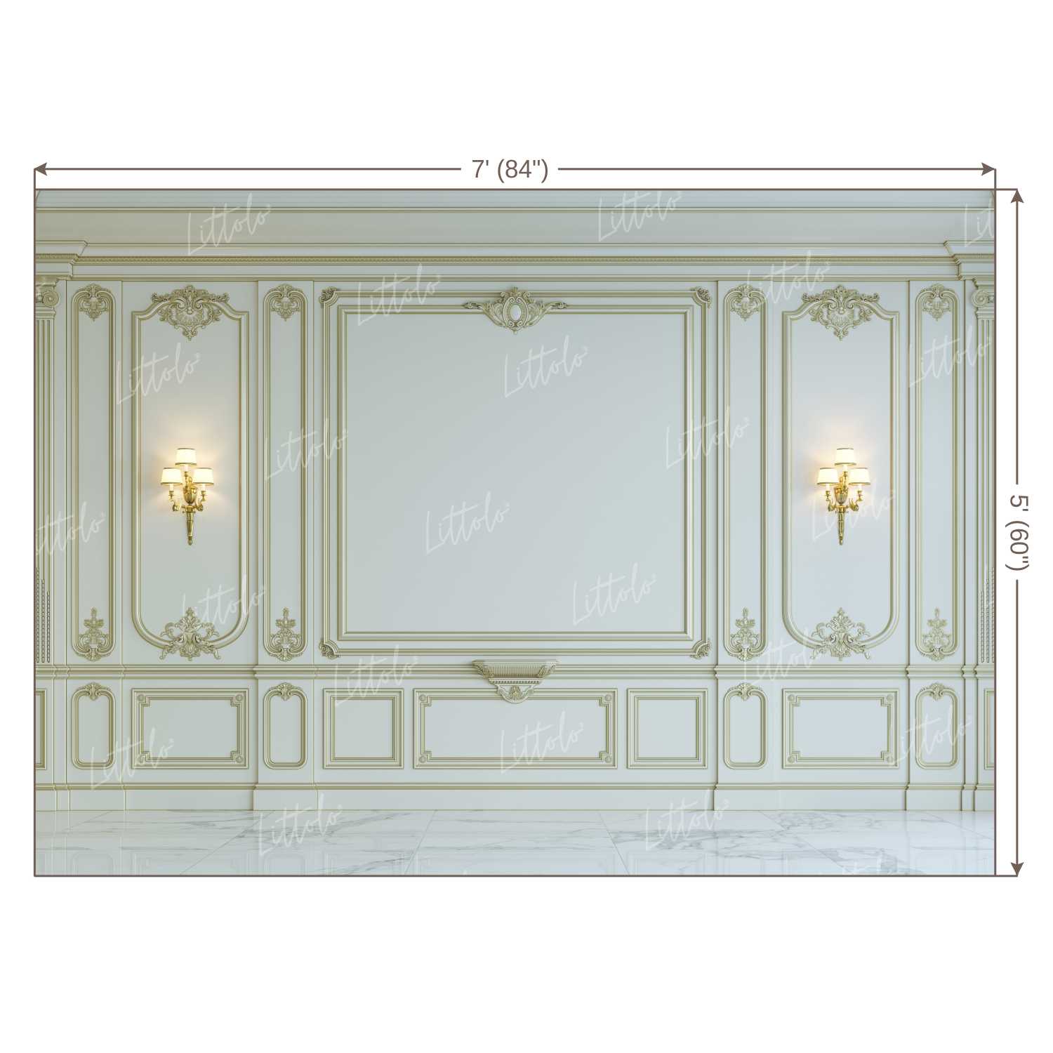 LB0394 White Wall Panel Classic Theme Backdrop