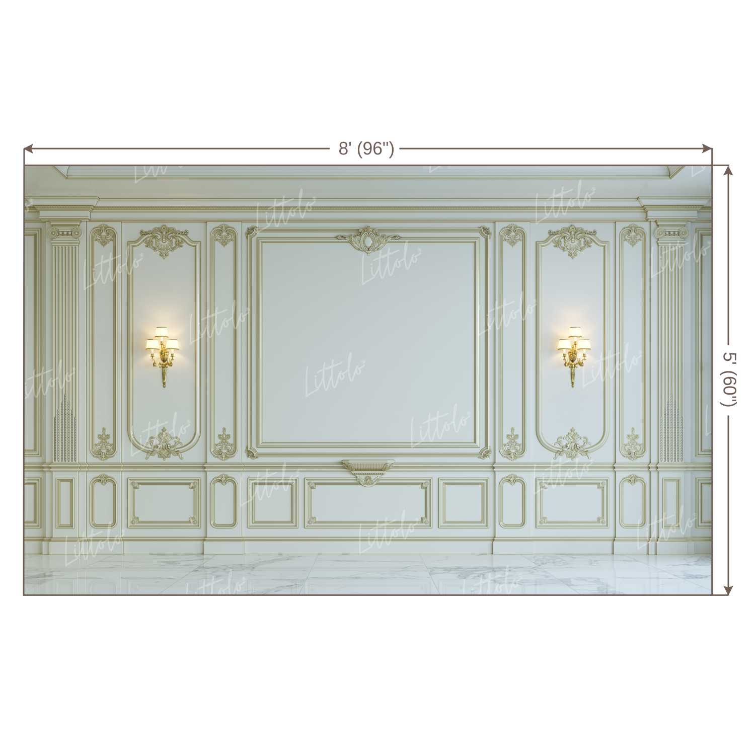 LB0394 White Wall Panel Classic Theme Backdrop