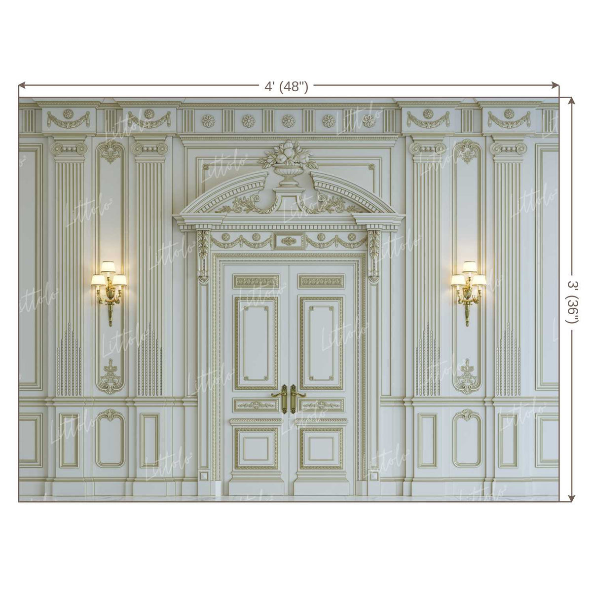 LB0395 White Wall Panel Classic Theme Backdrop