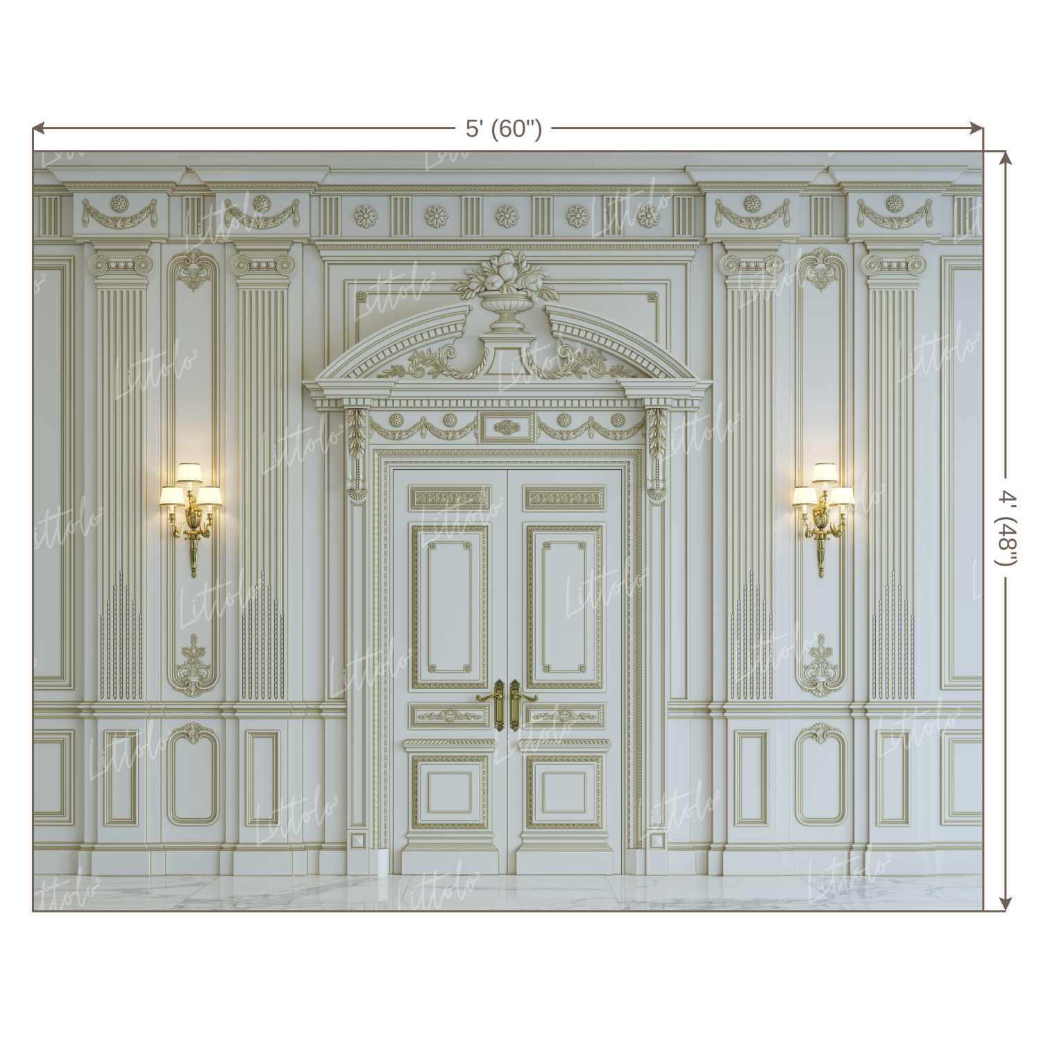 LB0395 White Wall Panel Classic Theme Backdrop