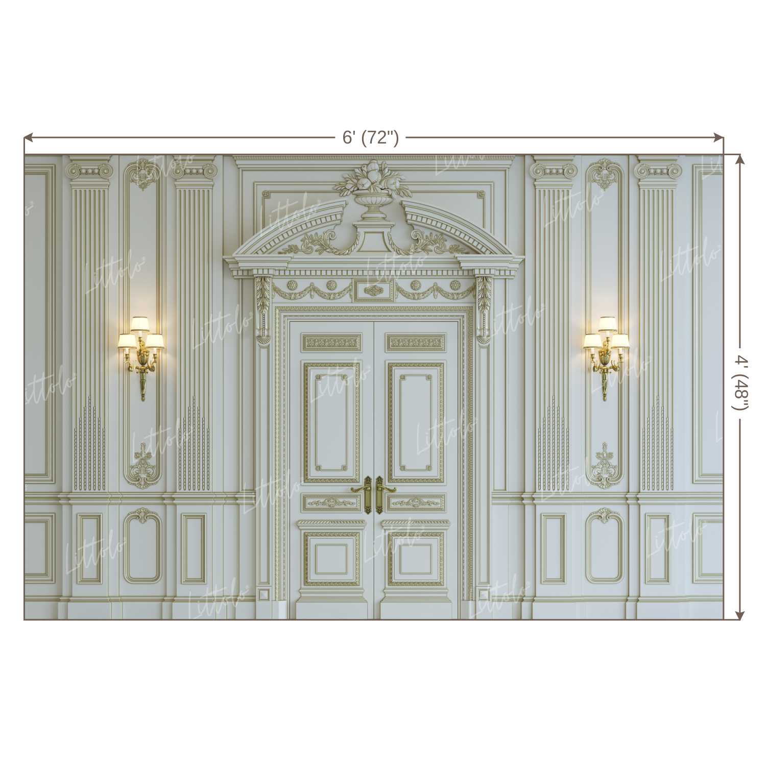 LB0395 White Wall Panel Classic Theme Backdrop