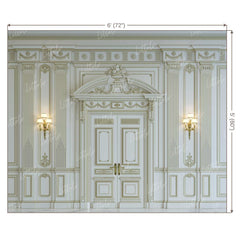 LB0395 White Wall Panel Classic Theme Backdrop