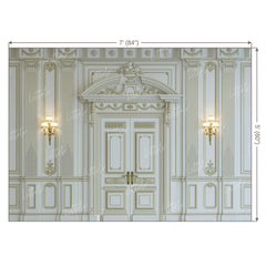 LB0395 White Wall Panel Classic Theme Backdrop