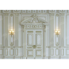 LB0395 White Wall Panel Classic Theme Backdrop