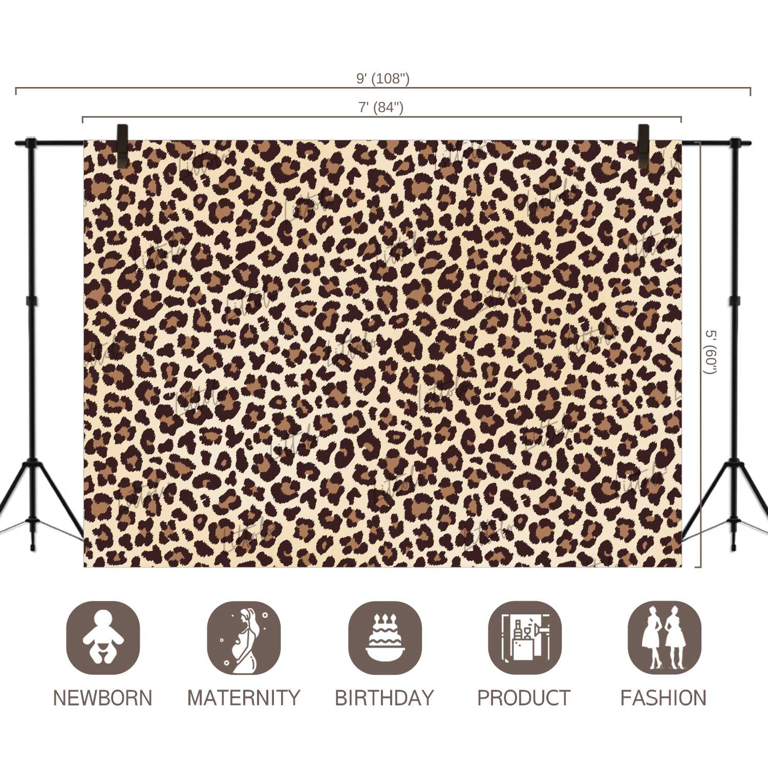 LB0403 Leopard Fur Beige Brown Texture Theme Backdrop