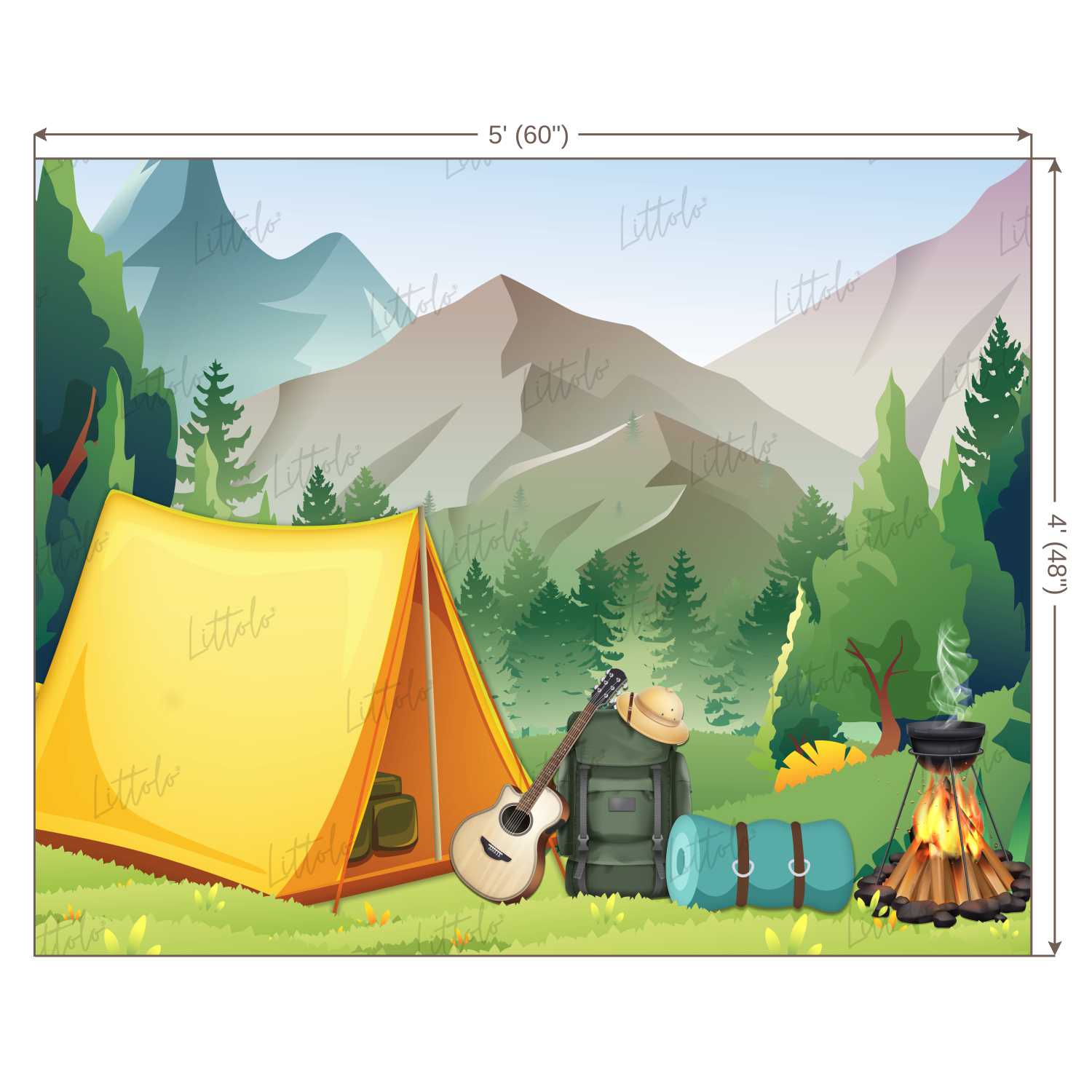 LB0408 Summer Camp Theme Backdrop