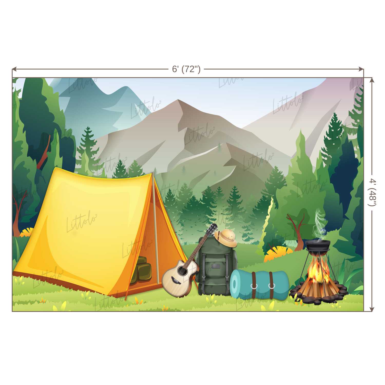 LB0408 Summer Camp Theme Backdrop