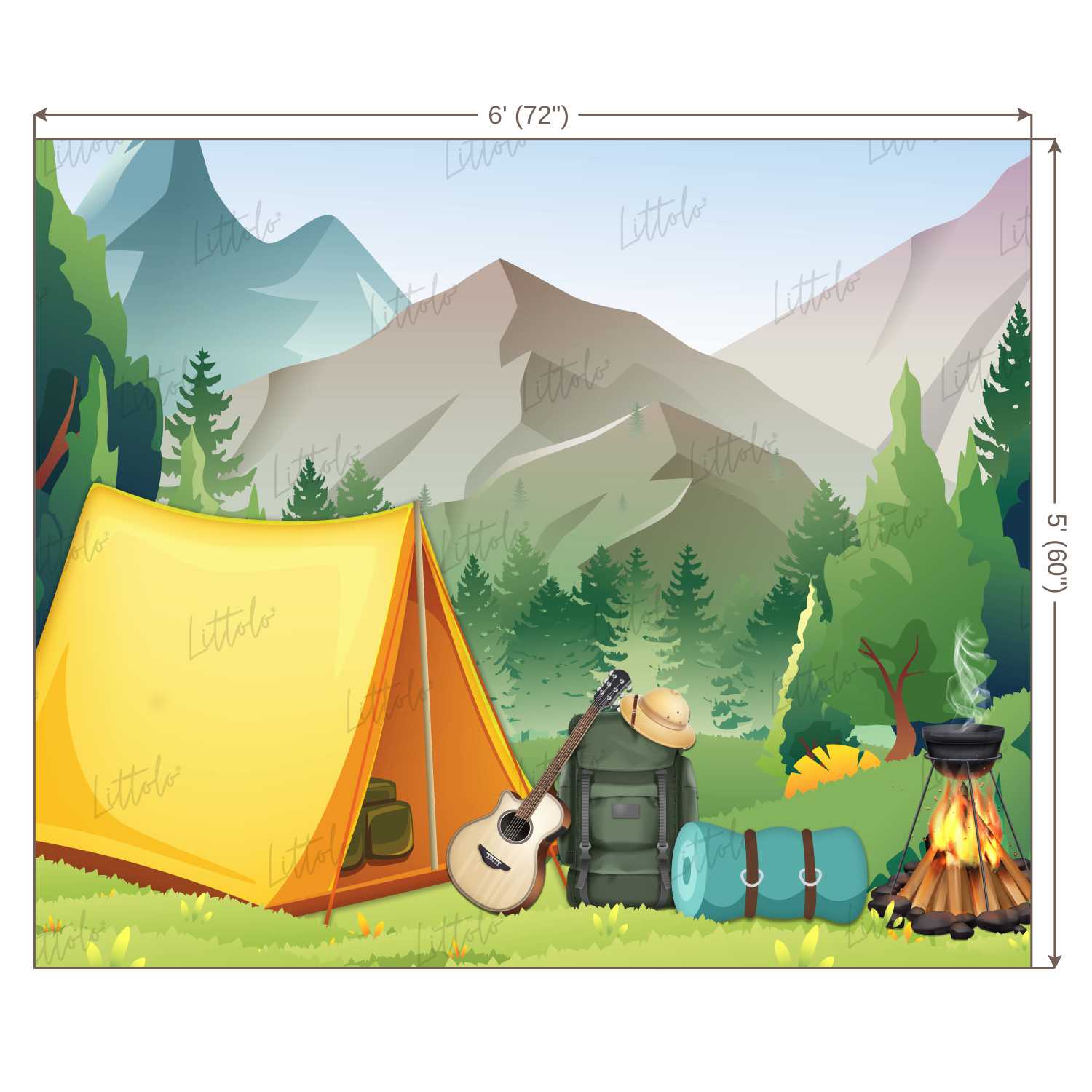 LB0408 Summer Camp Theme Backdrop