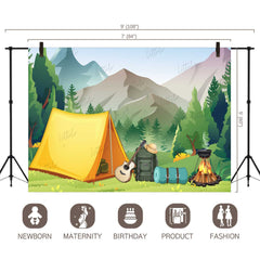 LB0408 Summer Camp Theme Backdrop