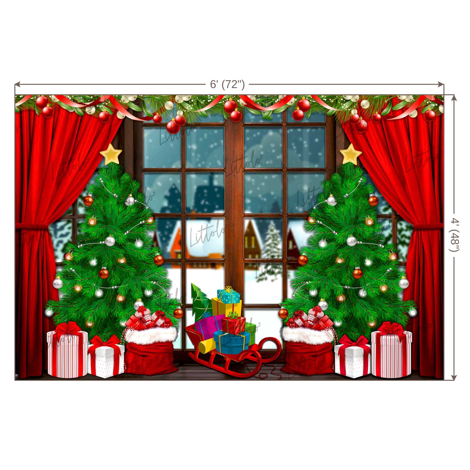 LB0411 Christmas Theme Backdrop