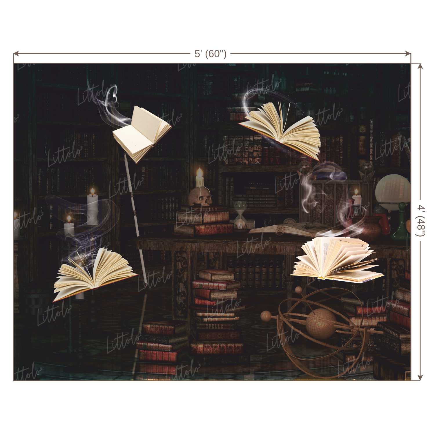 LB0414 Vintage Library Theme Backdrop