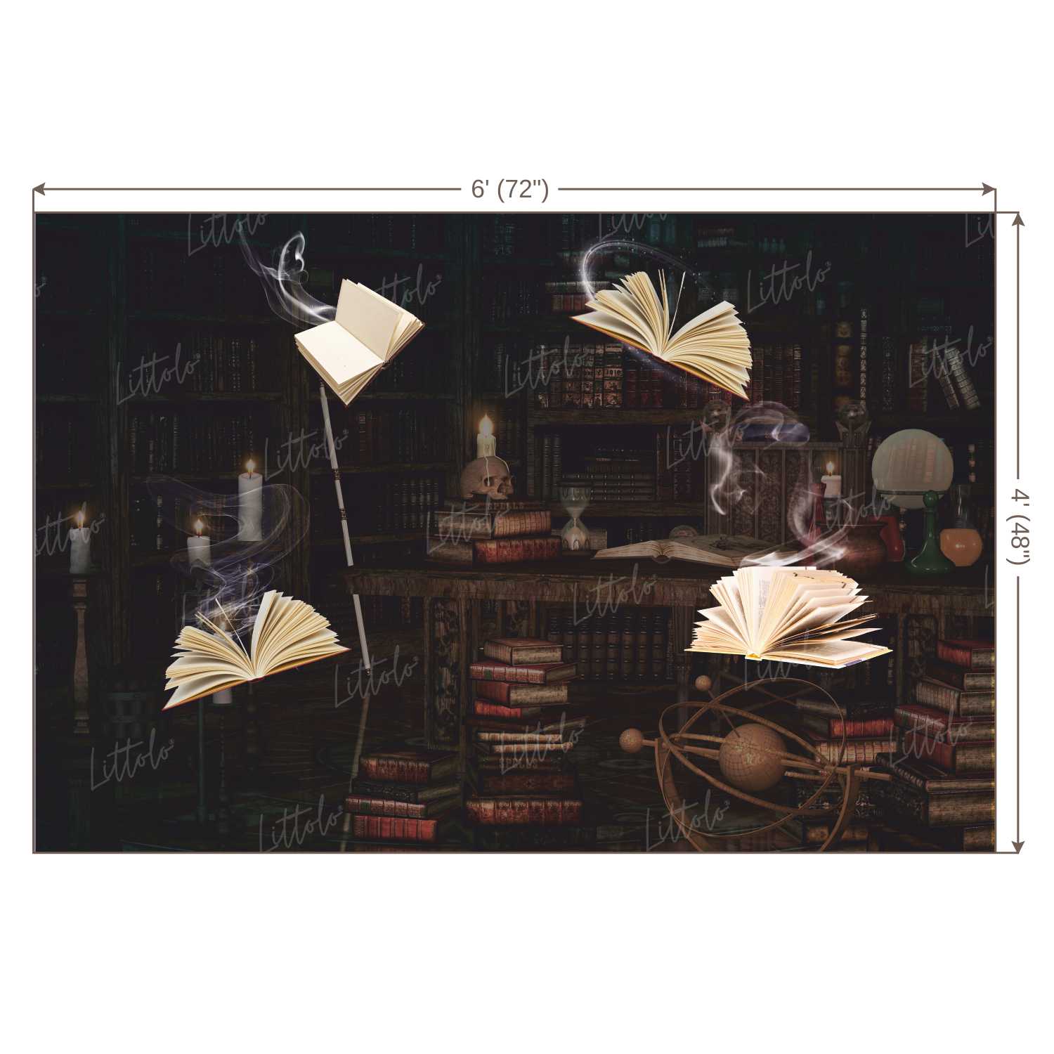 LB0414 Vintage Library Theme Backdrop