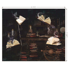 LB0414 Vintage Library Theme Backdrop