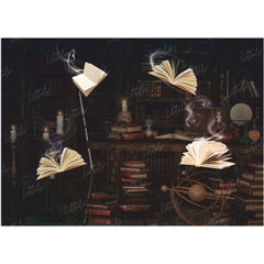 LB0414 Vintage Library Theme Backdrop