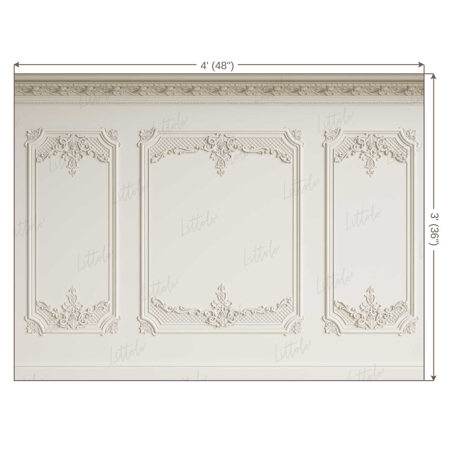 LB0415 Cream Winscot Theme Backdrop